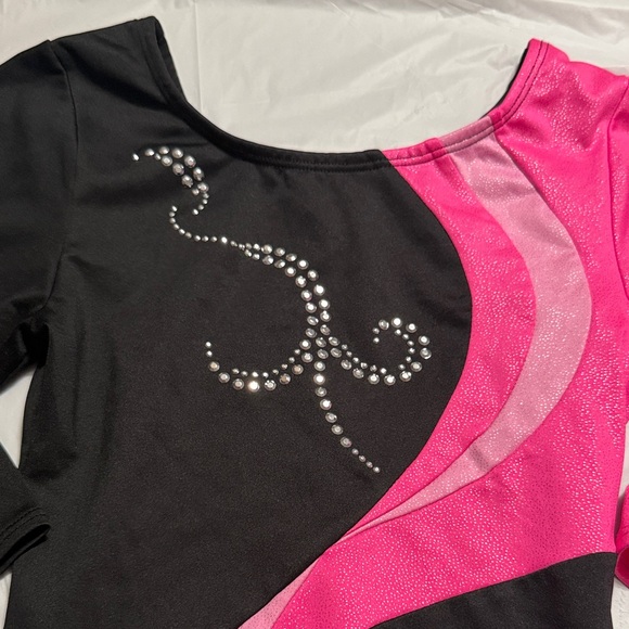 Danskin Black and Pink Leotard girls 7/8 - Picture 2 of 8